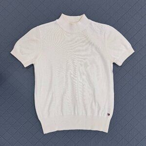 Tommy Hilfiger 100% Cotton S/S Cream Sweater Size Medium